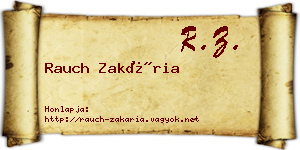 Rauch Zakária névjegykártya
